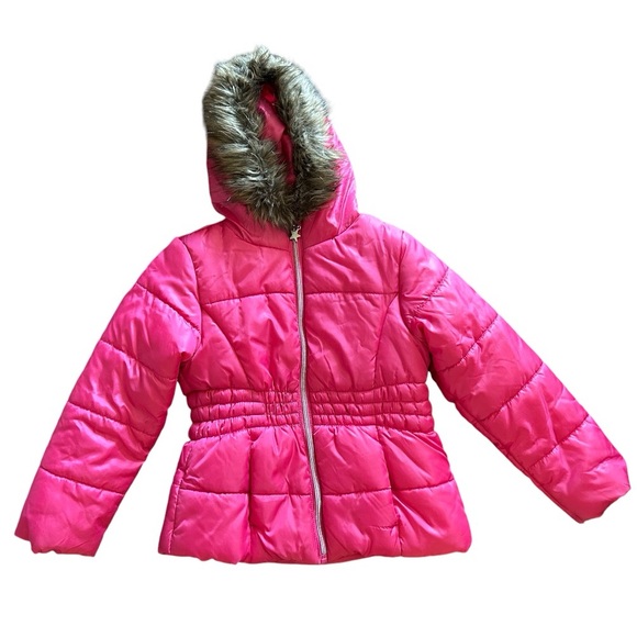 Girls Rothschild Puffer coat/jacket. Girl 6X. Bright pink Zipper Closure - Picture 1 of 9